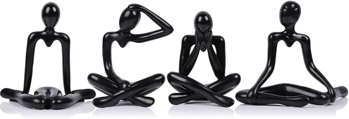 XMGZQ Black Thinker Figurines,Abstract Bookshelf Figures,Knick Knacks Home Decor,Plastic Thinker Statue Kit,Black