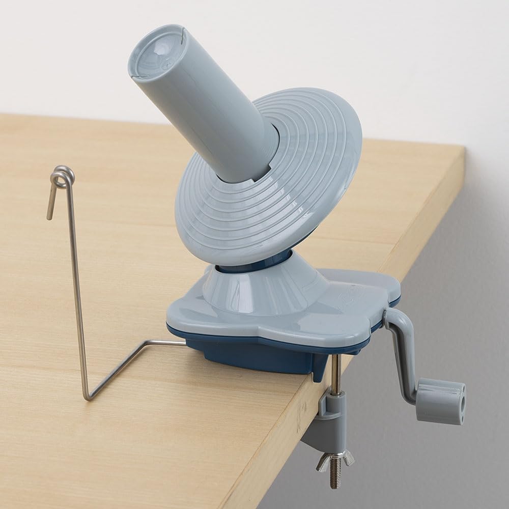 Knit Picks Yarn Winding Bundle - Yarn Ball Winder (Blue) and Birch Wooden Yarn Swift