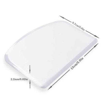 DOERDO Flexible Food Safe Plastic Dough Scraper,for Food Cutting and Cleaning,Multipurpose Food Scrappers(White,3PCS)