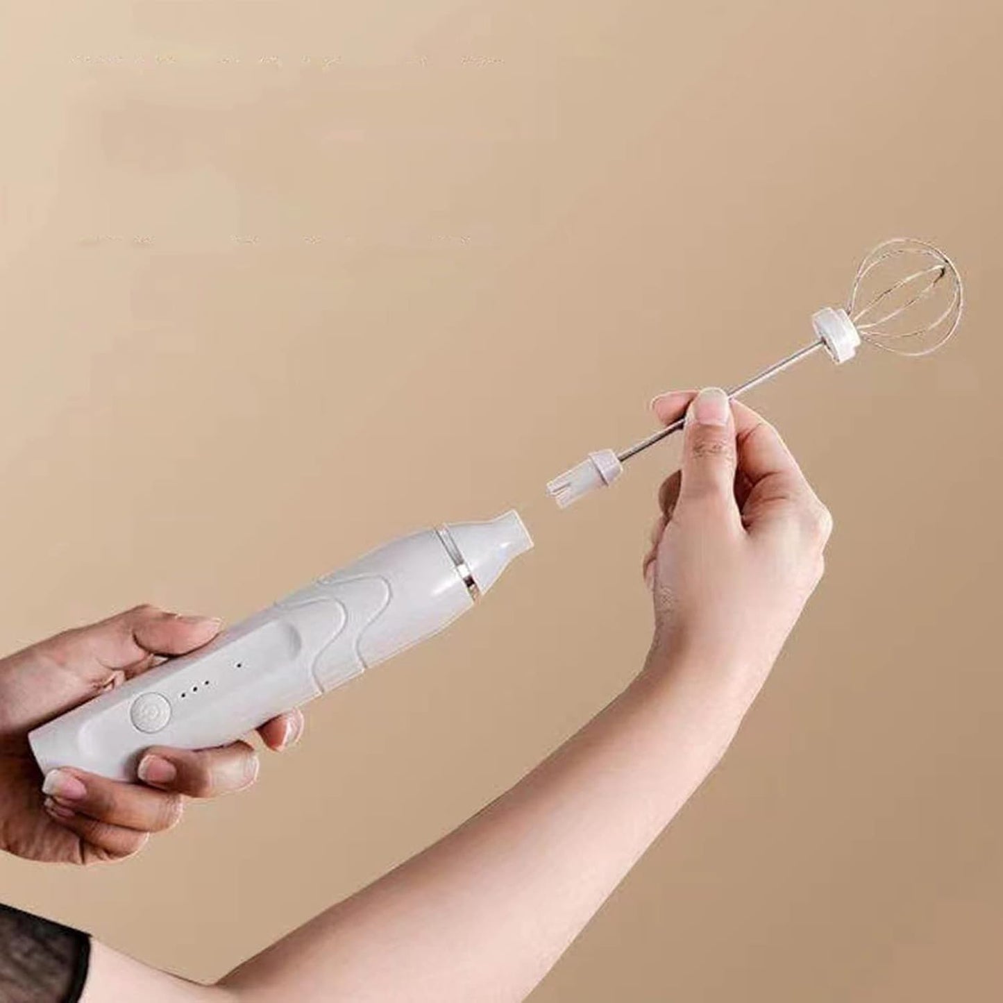 Coffee Whisk Foam Mixer with Stainless Steel Stand, Handheld Electric Milk Frother for Latte and Hot Chocolate