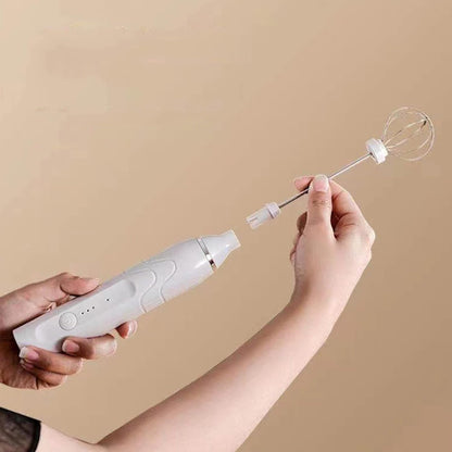 Coffee Whisk Foam Mixer with Stainless Steel Stand, Handheld Electric Milk Frother for Latte and Hot Chocolate