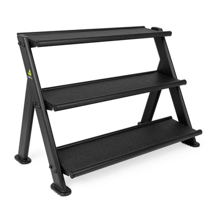 YBell­ TRX Horizontal Rack | Short rack holds up to 18 TRX YBells | Commercial-grade Steel Rack with Rubber-padded Shelving and Rounded Edges Keeps You and Your Gear Safe | 65" L x 23" W x 29" H