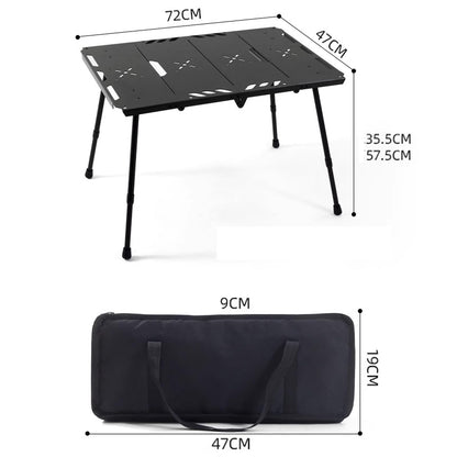 VRFTGHYJU Portable Folding Camping Table - Lightweight Aluminum Outdoor Table with Adjustable Legs for Picnic, Beach, and Fishing (Green)