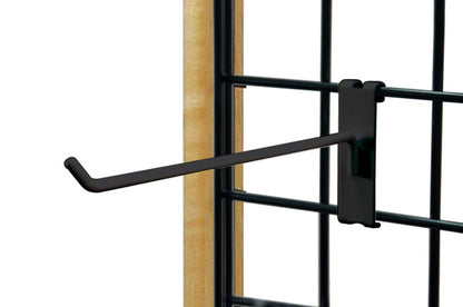 NAHANCO 8" Black Metal GWH8B Gridwall Peg Hooks (Pack of 12)