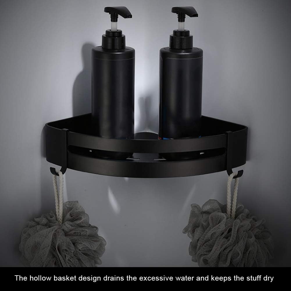 TOPINCN Bathroom Corner Shelf - Wall Mounted Shower Caddy Storage Organizer for Kitchen Toilet (Black)