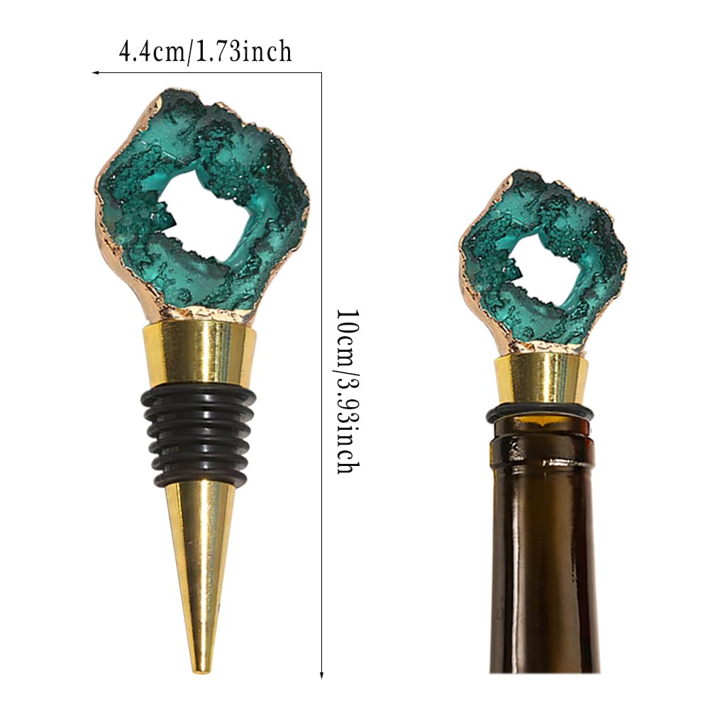 Agate Wine Bottle Stopper, Reusable Champagne Stoppers, JruizAhp 3Pcs Cute Wine Stopper, for Decorative Wine Bottle Stoppers With for Wedding, Holiday Party, Gifts for Wine Lovers