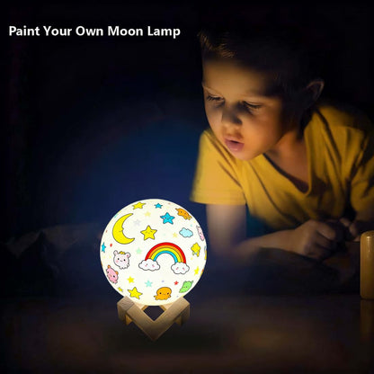 HOLA Paint Your Own Moon Lamp Kit, 2025 Updated USB Rechargeable, DIY Arts Supplies and Crafts Kit, Gifts for Kids Girls Boys Teens, Ages 6 7 8 9 10 11 12 13 14 15 16 Year Old Birthday