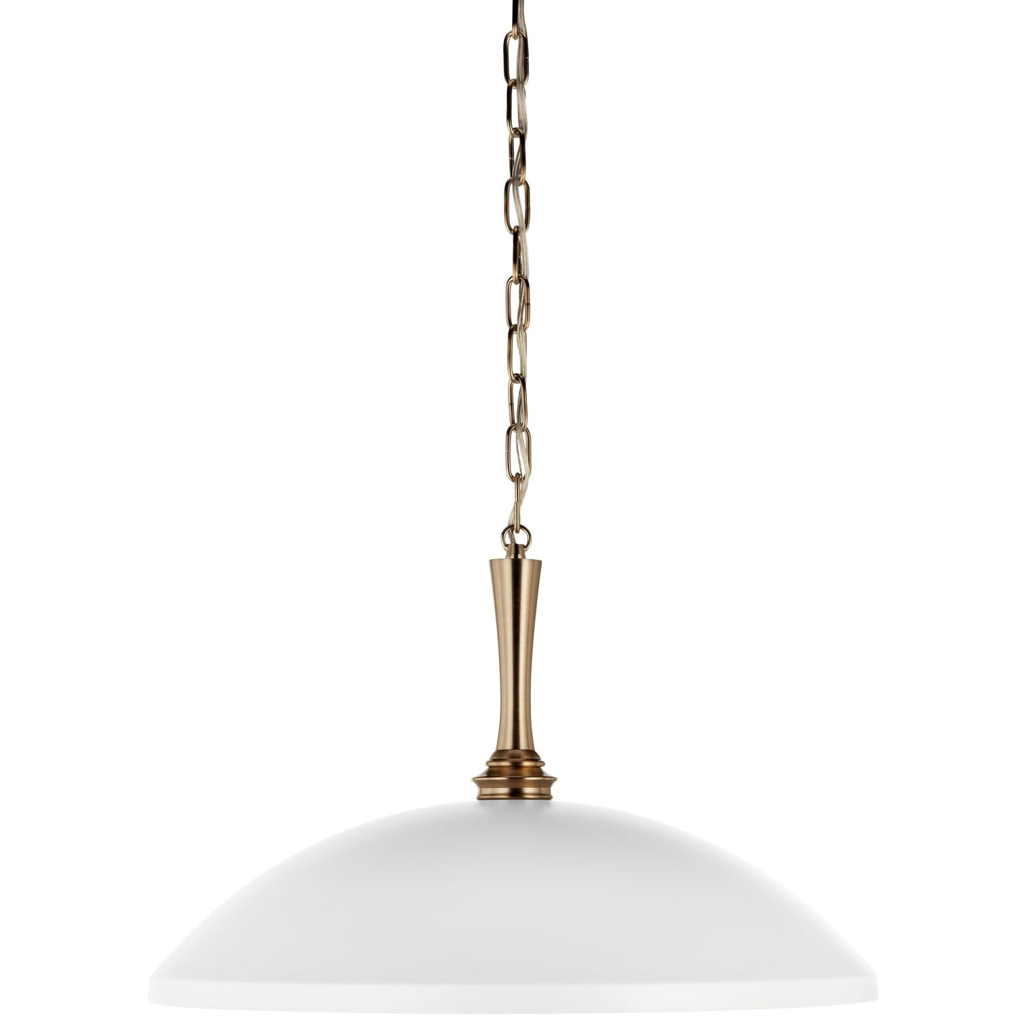Kichler Delarosa 1-Light Pendant Light Fixture, Traditional Hanging Lamp with White Shade and Champagne Bronze Hardware for Kitchen Island, Dining Room, or Hallway (12.75" x 20.25"), 52638WH