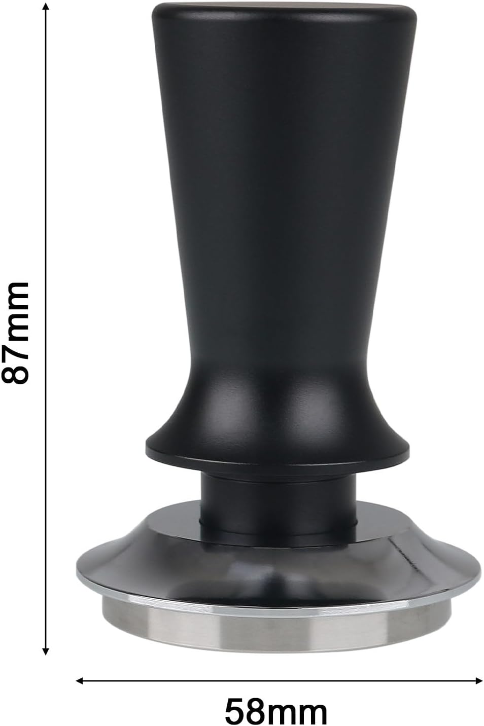 Espresso Coffee Hand Tamper, 58mm Aluminum Handle Spring Loaded Calibration Tamper with Stainless Steel Base
