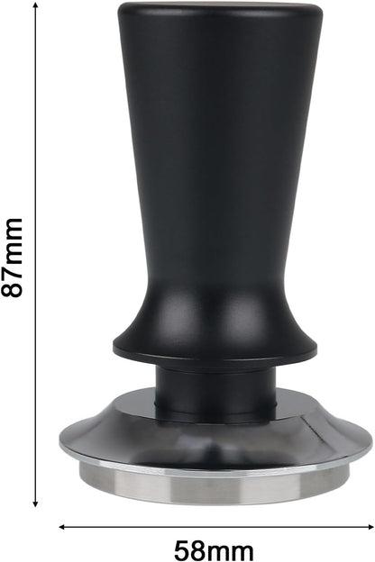 Espresso Coffee Hand Tamper, 58mm Aluminum Handle Spring Loaded Calibration Tamper with Stainless Steel Base