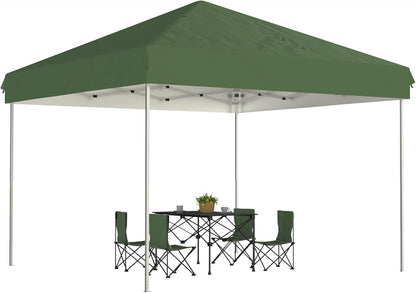 10x10 Ft Heavy-Duty Pop-Up Canopy Tent, One-Person Instant Setup, No Removable Sidewalls, Commercial-Grade Shelter for Outdoor Events, Markets, Sports, Parties