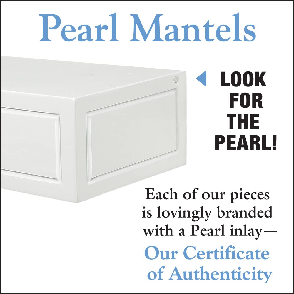 Pearl Mantels ARYB48612 Premium Grade A MDF White mantel shelf, Crisp White paint, 48"L x 9"D x 5"H, The perfect compliment to your hearth and home