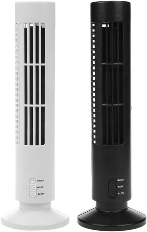 Portable Air Cooler, Vertical Bladeless Fan, USB Desktop Air Conditioner Mini Cooling Tower for Home Office (Black)