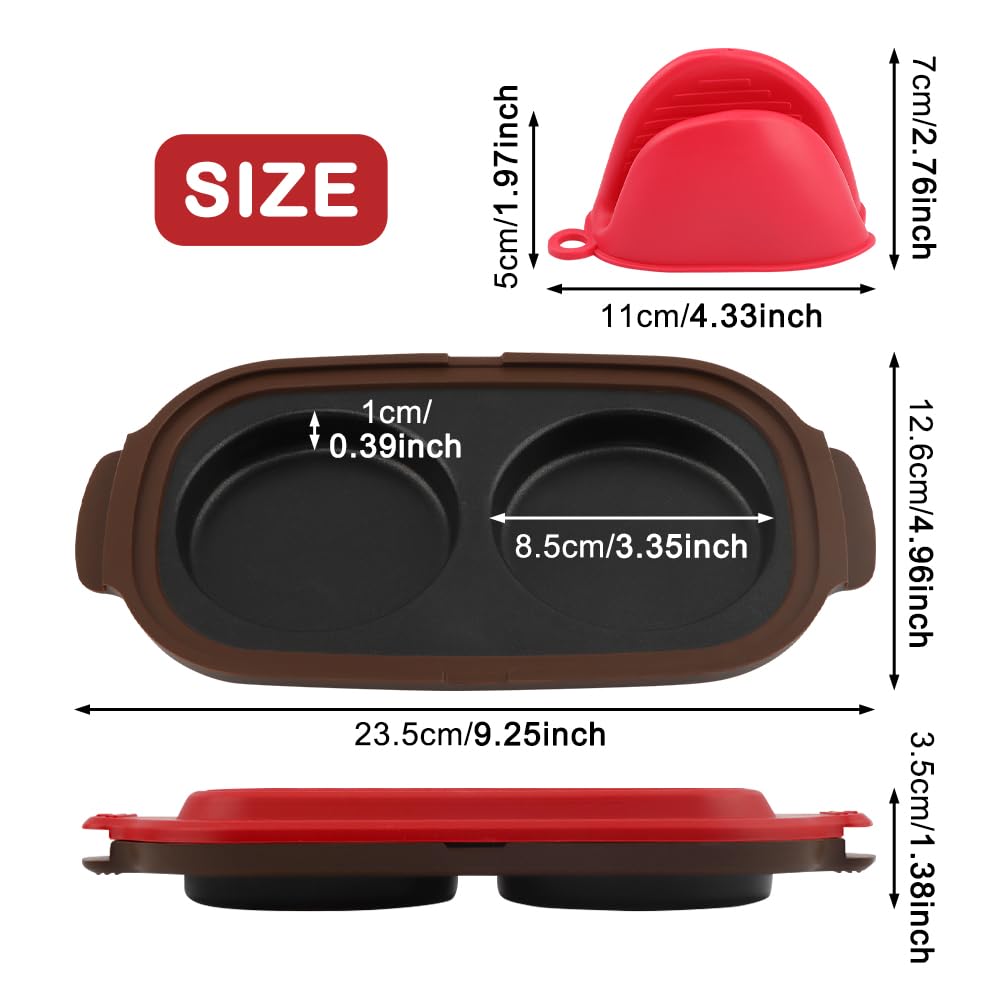 Microwave Egg Cooker Portable Poacher/Fryer Egg,Microwave Egg Poacher for 2 Eggs,Egg Cooker for Breakfast Sandwiches Maker for 2 Eggs,for Kitchen, Travel