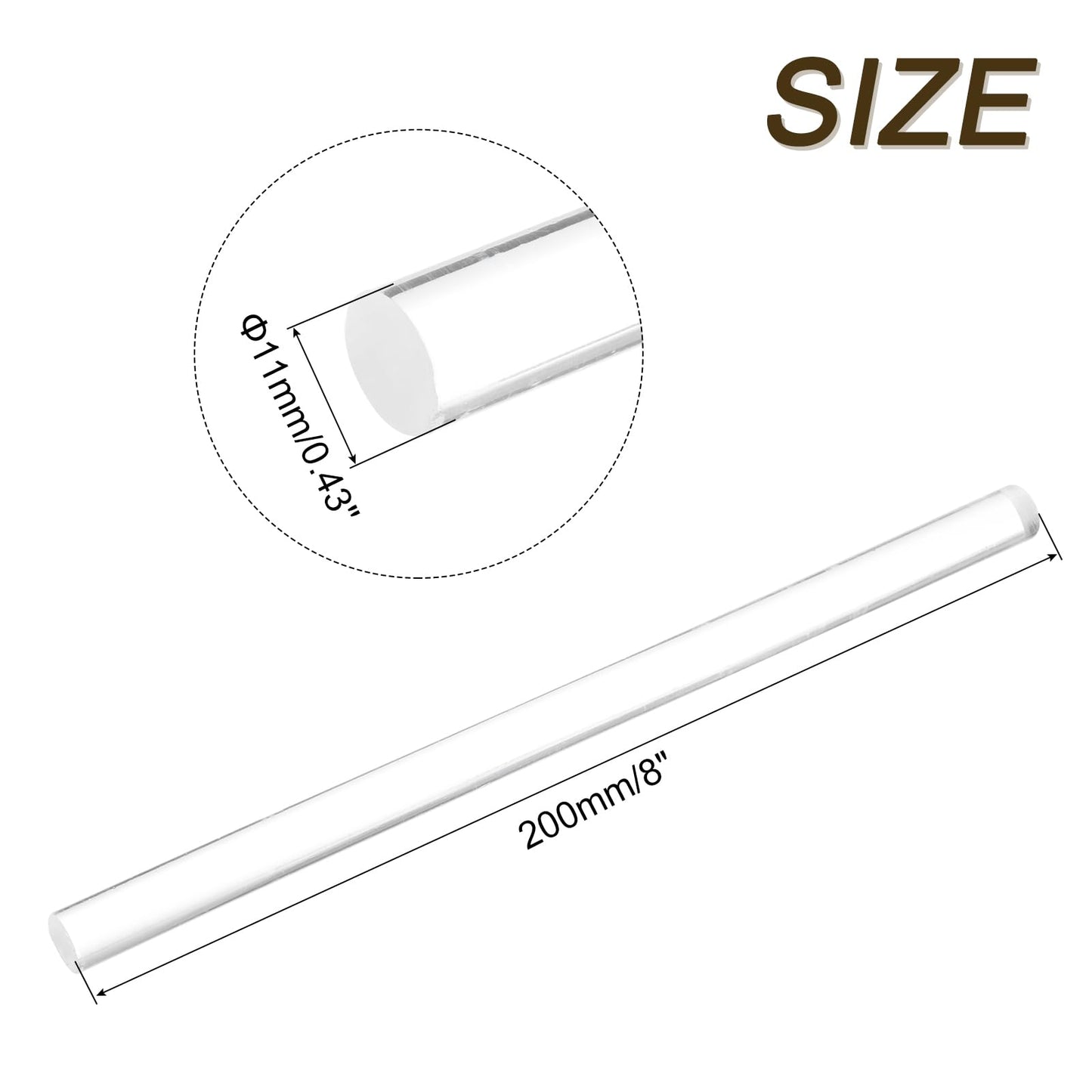 uxcell Mini Hot Glue Sticks for Glue Gun 11mm x 200mm Clear 12pcs