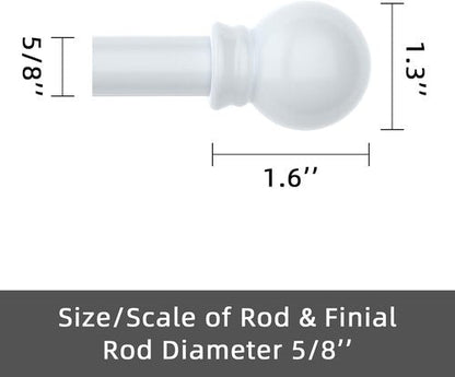 GXOACKJ Heavy Duty Metal Curtain Rod Set - 2 Pack White, 28 to 78 Inch Adjustable Size with Brackets
