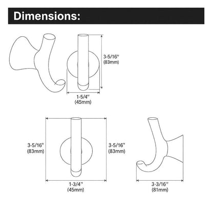 Moen Glyde Brushed Nickel Robe Hook, Wall Mounted Hanger for Bathroom Towel or Bath Robe, YB2303BN