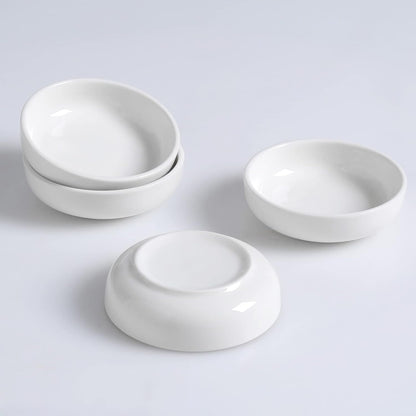 Ceramic Dipping Bowls Set of 6, 3 Oz Mini Pinch Bowls for Soy Sauce, Condiment, Appetizer, Seasoning, White
