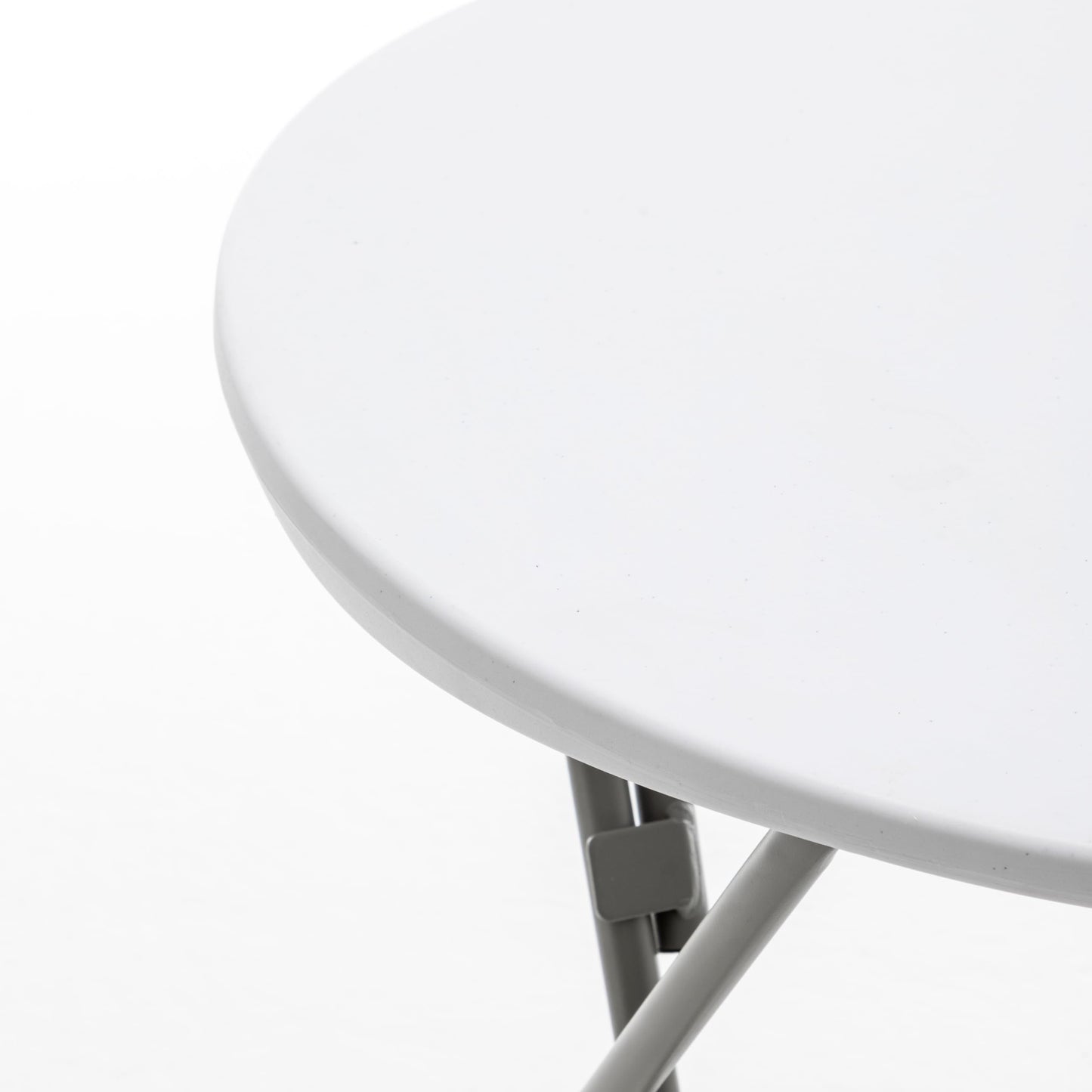 BTEXPERT Set of 10, White 24" Round Plastic Folding Table Commercial Portable for Picnic Party Camping Banquet Card Dining Wedding Event Home Kitchen Indoor Outdoor, 30" Height