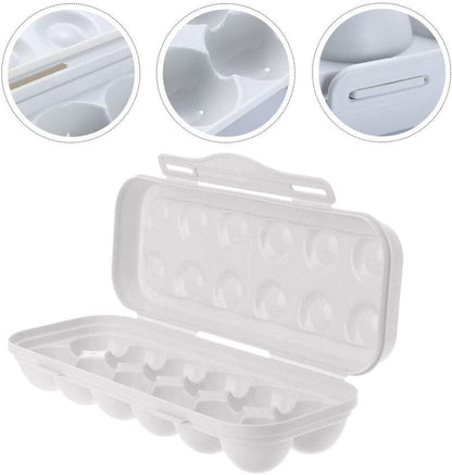 Egg Holder Container, 12 Grids Plastic Egg Storage Box, Shockproof Refrigerator Egg Carrier for Home, Kitchen