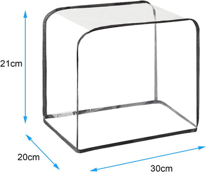 QEES Toaster Cover, 2 Slice, Transparent Polyester, Dustproof, Universal Size, Microwave Oven Cover