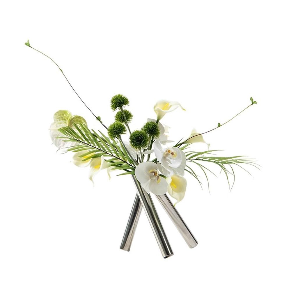 Artificial Bonsai Tree Light Luxury Creative Round Tube Simulation Flower Art Decoration Sample Room Living Room Porch Flower Arrangement Simple Decoration Artificial Plant Bonsai Tree