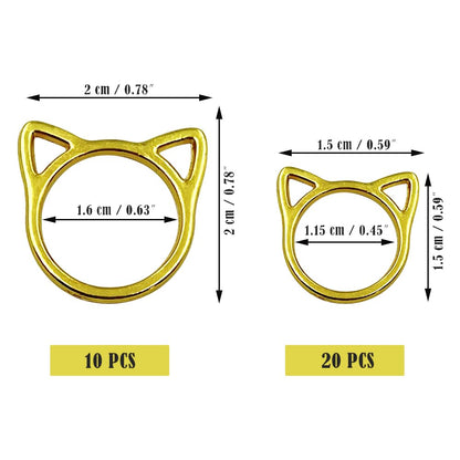 30Pcs Knitting Stitch Marker Metal Cat Head Shaped Stitch Markers for Knitting and Crocheting 2 Sizes Gold Needles Stoppers Locking Sewing Accessories