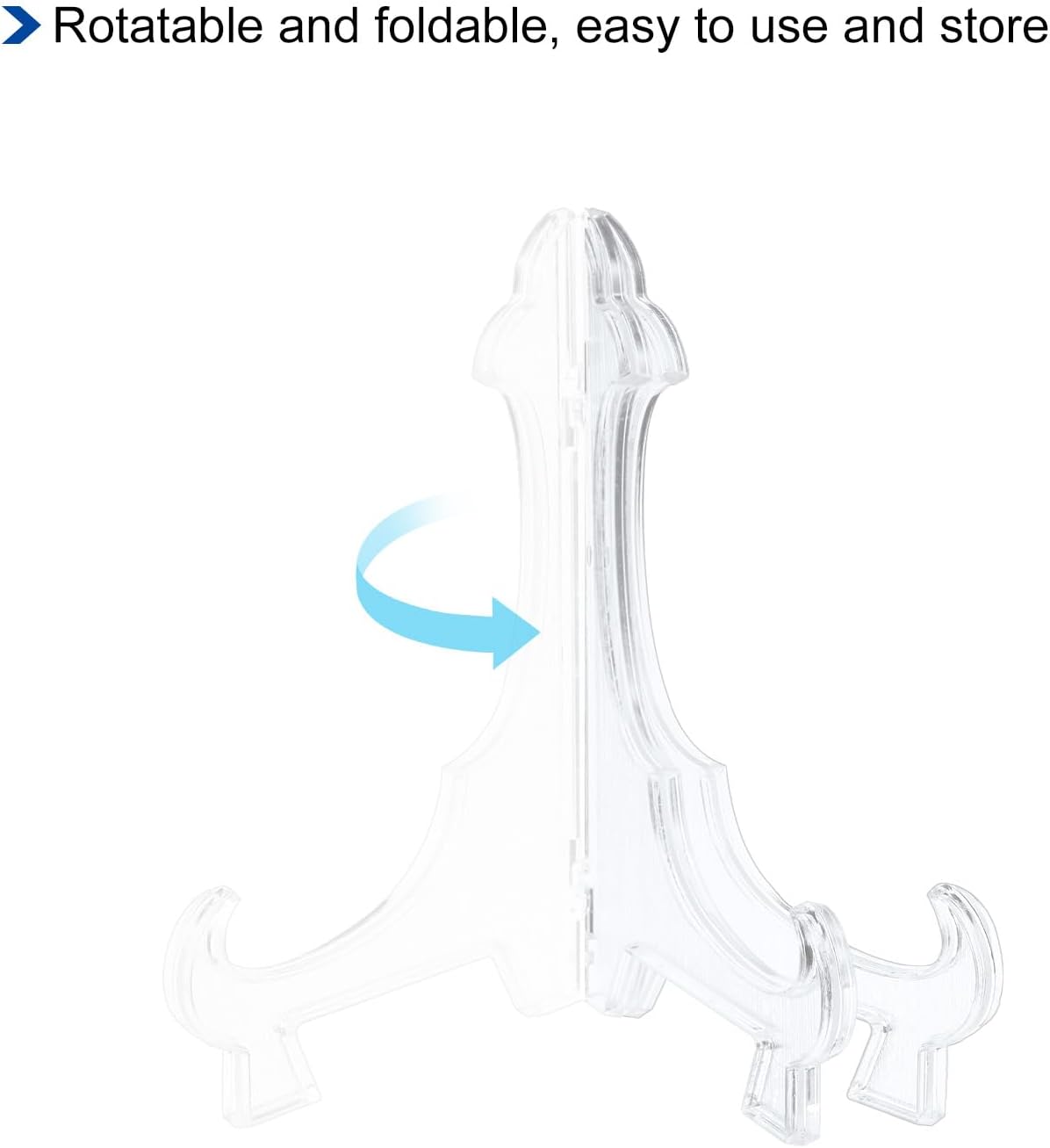 uxcell 12Pcs 5.5" Easel Plate Holder, Plastic Folding Display Stand for Decorative Plates and Picture Frames