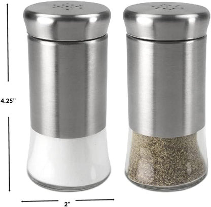 Home Basics 2 Piece Essence Salt & Pepper Shaker, Multicolored, Silver