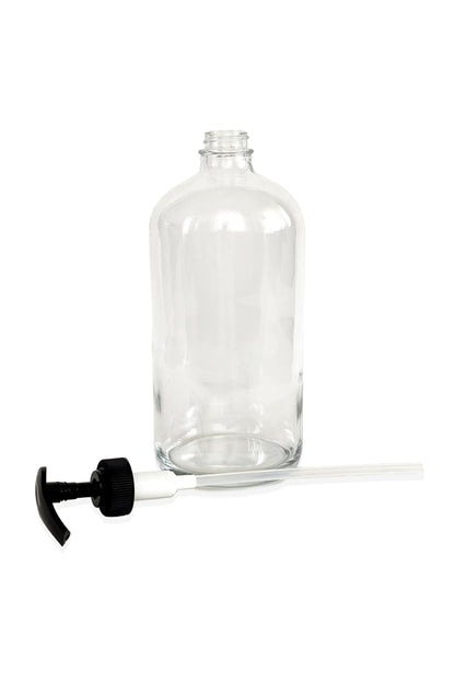 Vivaplex, 2, Large, 32 oz, Empty, Clear Glass Bottles with Black Lotion Pumps