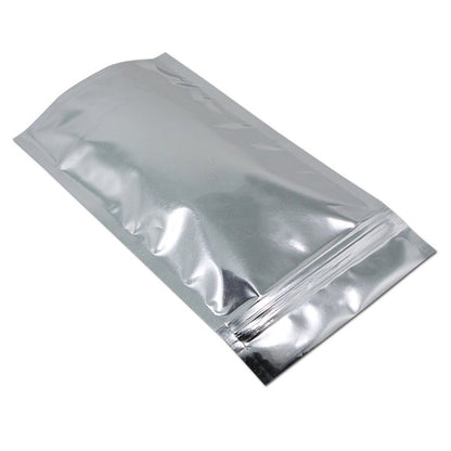 FERENLI 500 Pieces Stand Up Clear Front Resealable Aluminum Mylar Foil Plastic Packaging Bag Zipper Heat Sealable with Tear Notch Long Term Food Storage 3.9x5.9 inch