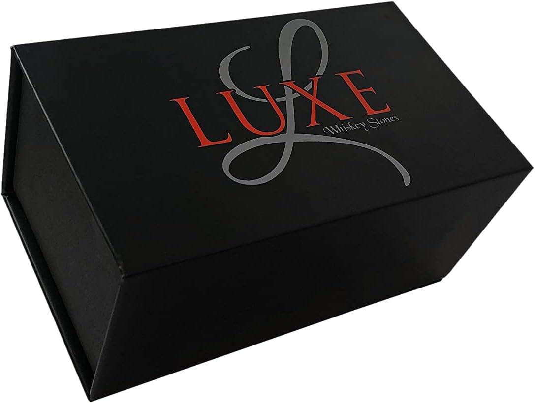 Luxe Whiskey Stones - Set of 2 Marble Chilling Spheres in Gift Box with Velvet Storage Bag