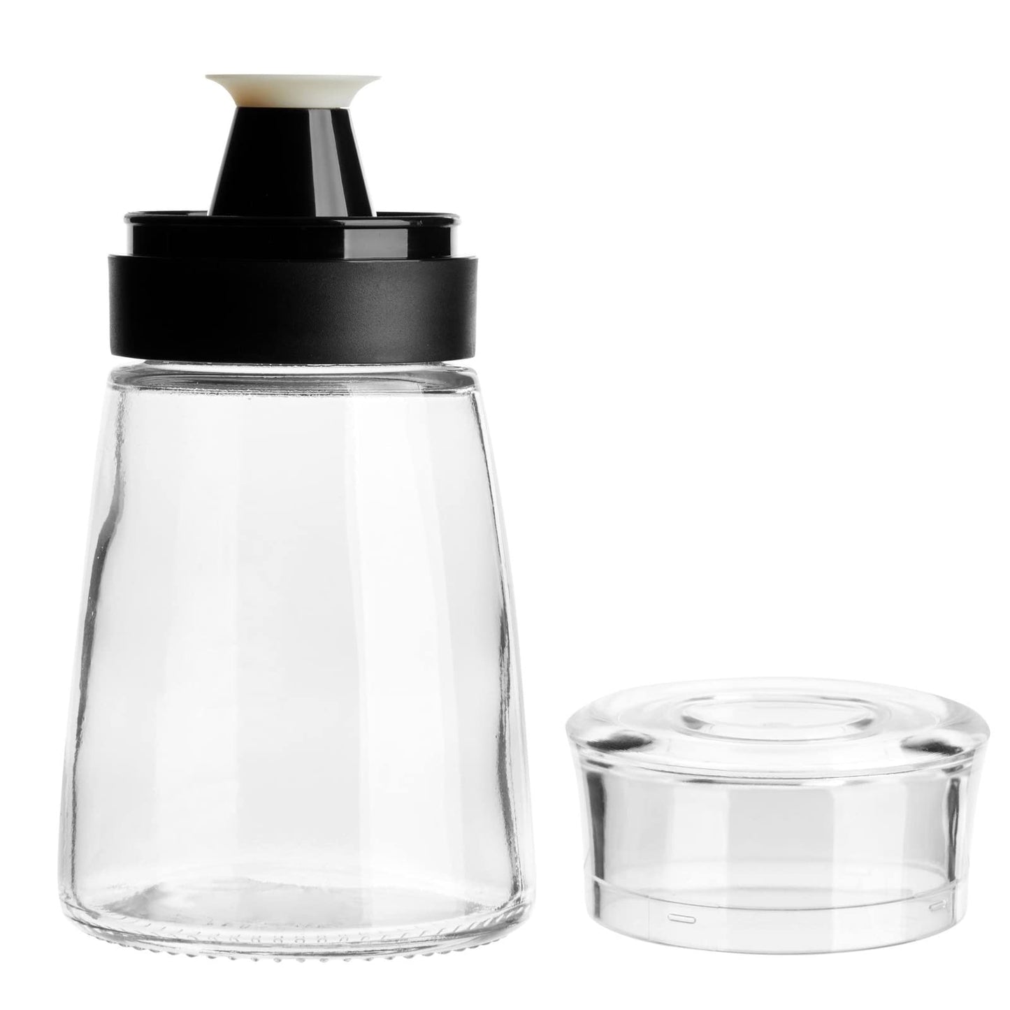 Juvale Glass Oil & Vinegar Dispenser Set - Leak-Proof No-Drip Glass Salad Dressing Bottle & Sauce Bottles - Olive Oil Cruet & Balsamic Vinegar Dispenser - Pack of 2, 5.5 fl oz, Black