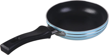 Zoofen 4.7" Mini Round Frying Pan, Non-Stick Egg Skillet with Long Handle for Breakfast
