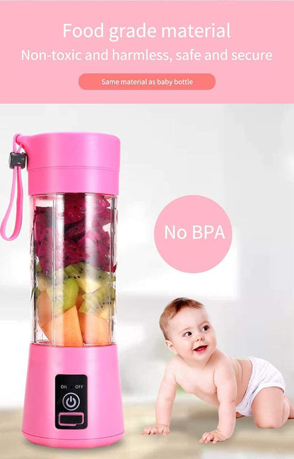 Portable Blender, Personal Mixer for Fruit, Rechargeable with USB, Mini Blender for Smoothie (Pink)