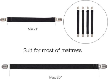 Adjustable Bed Sheet Clips, Heavy Duty Sheet Fasteners Holder Straps for Mattress, Sofa, Couch, Recliner