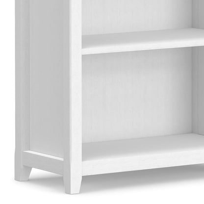 SIMPLIHOME Amherst Bookcase - 70 inch Tall 5-Shelf Solid Wood Bookshelf in White, Transitional Storage for Living Room, Study Room or Office with Adjustable Shelves and Tapered Legs
