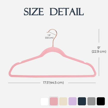 HOUSE DAY Pink Velvet Hangers - Premium Non-Slip Felt Clothes Hangers | 120 Pack, Durable & Space-Saving