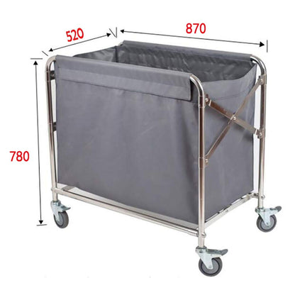 Movable Hand Trucks Storage Kitchen Movable Trolleys Folding Lobby Linen Cart with Universal Brake Wheel Hotel Laundry Sorter Rolling Cart Movable Cover