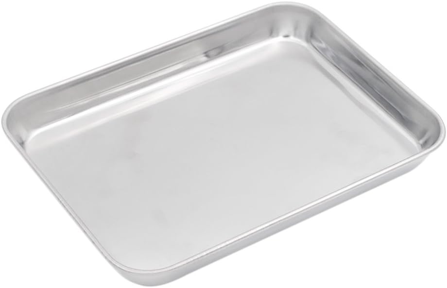 Baking Sheet with Rack Set, Stainless Steel Cookie Sheet and Cooling Rack, 10.5 Inch x 8 Inch x 1 Inch