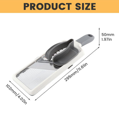 Multi Handheld Mandoline Slicer with Adjustable Stainless Steel Blade, Veggie Chopper & Cheese Grater, Mandolin French Fry Cutter for Speedy Slicing of Fruits and Vegetables
