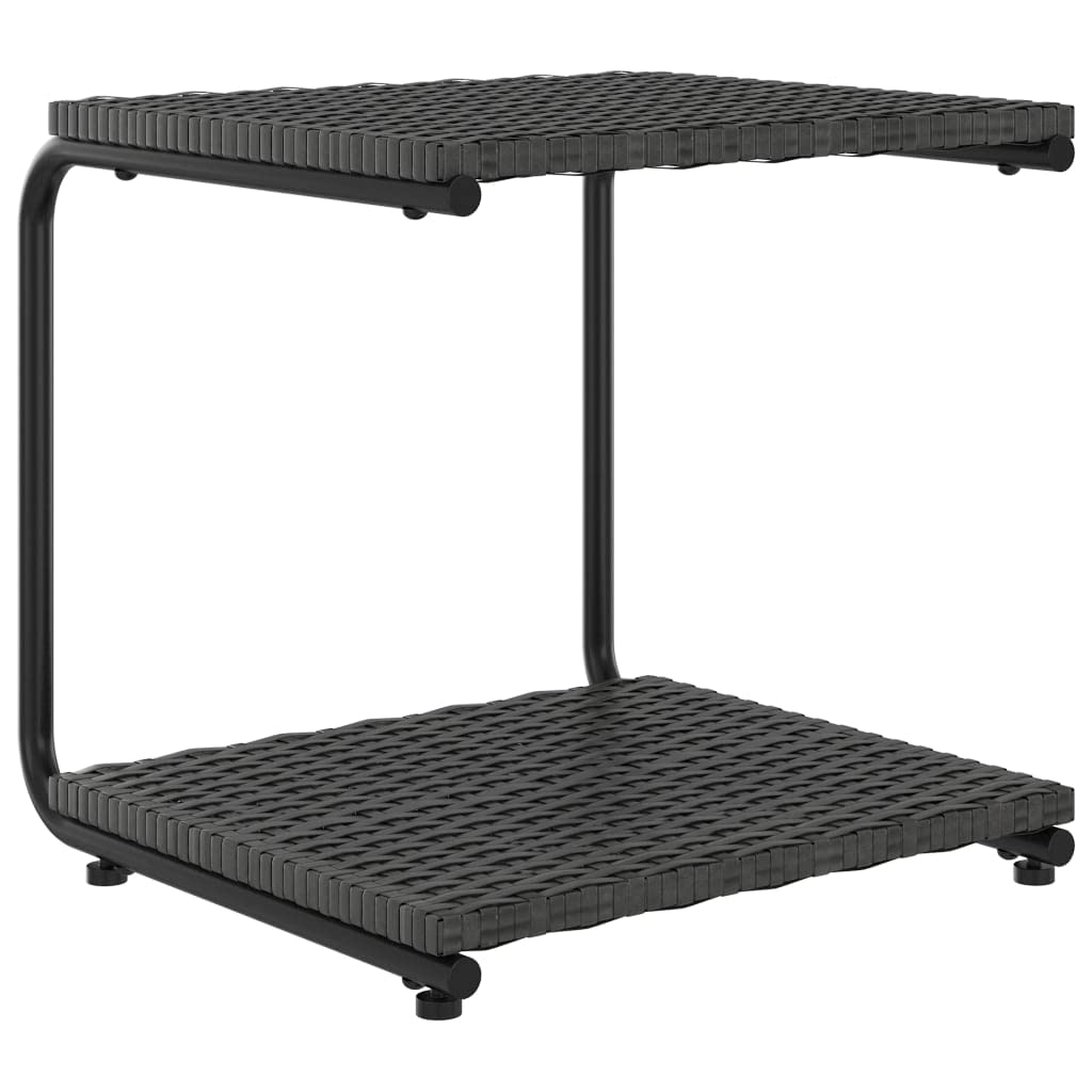 HGKMBRY 2 Person Sun Lounger with Cushions, Garden Sun Bed for Two in Black Rattan with Cream White Cushions for Patio and Outdoor Relaxation