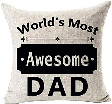 Andreannie Set of 2 Cotton Linen Throw Pillow Case Cushion Cover, 18 X 18 Inches, Best Gift for Mother Father