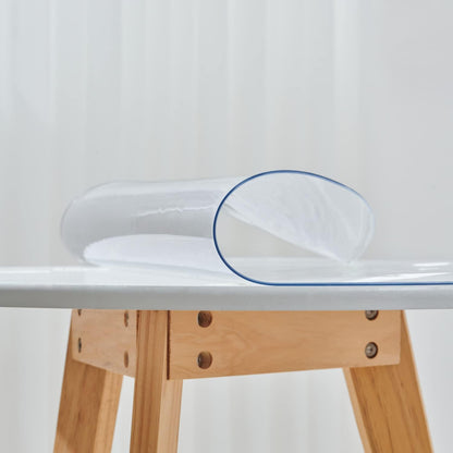 20 Inch 1.5mm Clear Round Table Cover Protector, Thick Plastic Desk Protector Mat, Round Waterproof PVC Desk Cover