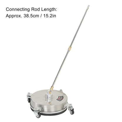 13 Inch Pressure Washer Surface Cleaner, 4000 PSI Power Washer Surface Cleaner Attachment with 4 Wheels, 1/4 Quick Connector, 2 ExWand for Cleaning Driveway, Sidewalk, Garden