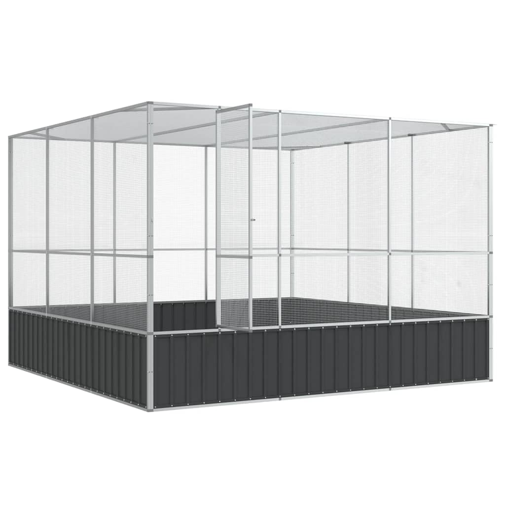 Logeirevo Galvanized Steel Large Flight King Bird Cage, Steel Outdoor Aviary, Outdoor Indoor Large Bird Cage Aviary Pet House for Cockatiels African Parakeets, 122.4"x120.9"x83.5",-522