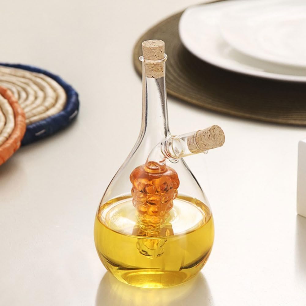2 1 Oil and Vinegar Dispenser, in Glass Olive Oil and Vinegar Cruet Dispenser Bottle, Kitchen Olive Soy Sauce Dispenser