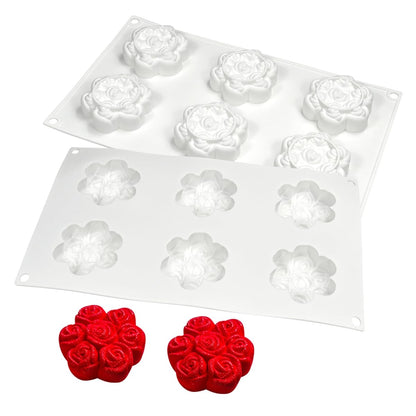 mostsom 3D Hamster Shape Silicone Mold Cake Baking Molds for Dessert Cake Mousse Heart Shape Molds for Making Handmade Soap Making Chocolate Mould (C_ Flower Rose)