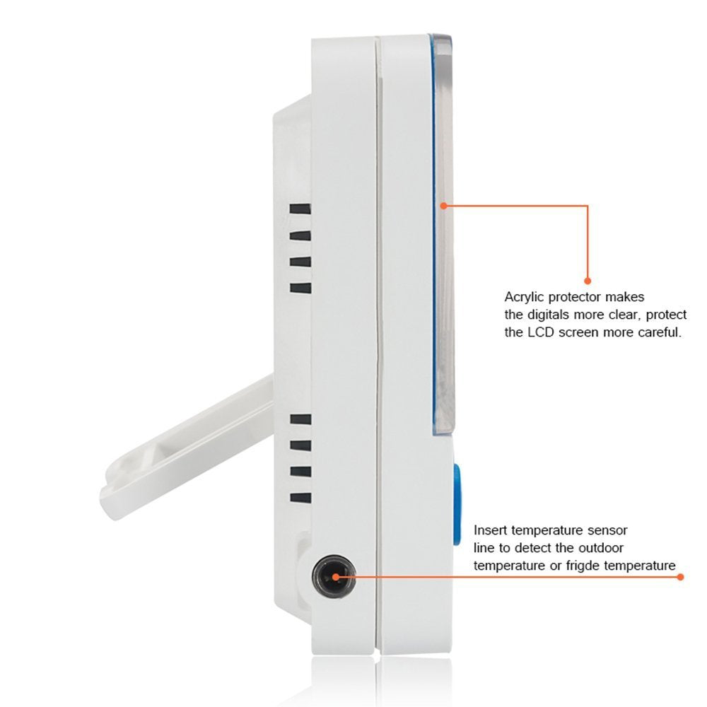 Fridge Freezer Thermometer with Max/Min Memory, LXSZRPH High & Low Temperature Alarms, Digital with Magnetic Stand, 2