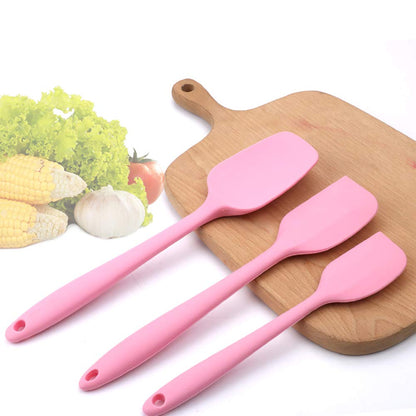 Silicone Spatulas Set, Rubber Spoon Spatula Heat Resistant Spoonula One Piece Design Seamless Spatula Non-Stick Scrapers Baking Mixing Tool (Pink)